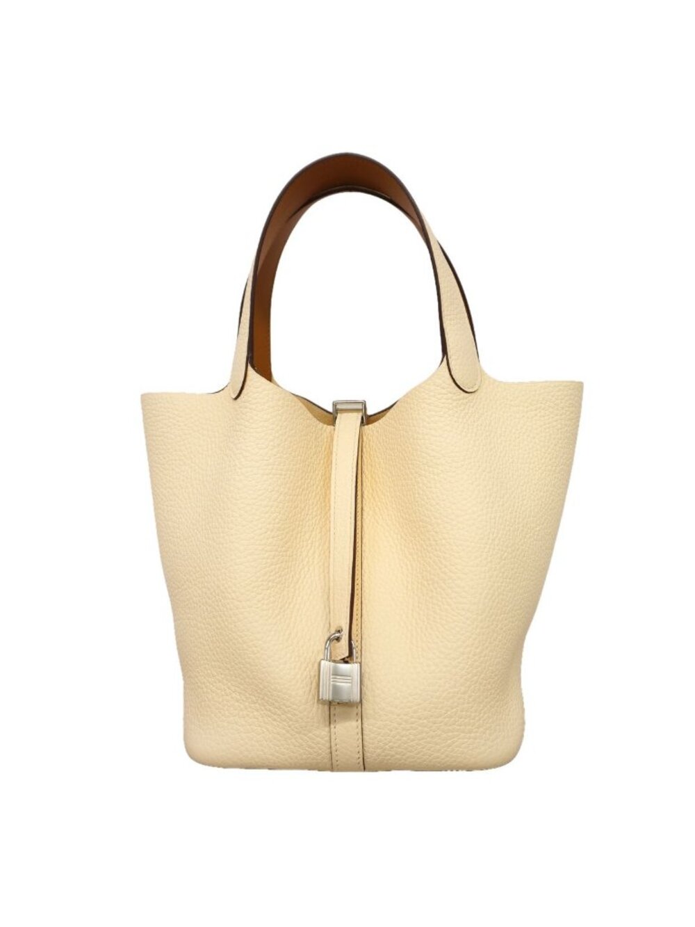 Hermes Handbag Picotin Lock MM Eclat Taurillon Clemence Nata Sesame Silver
